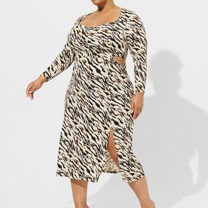 💋NEW Plus Size 2X TORRID Watercolor Zebra 💋Sexy  Maxi Studio Knit Dress